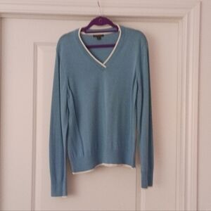 Brooks Brothers Light Blue V-Neck Sweater
